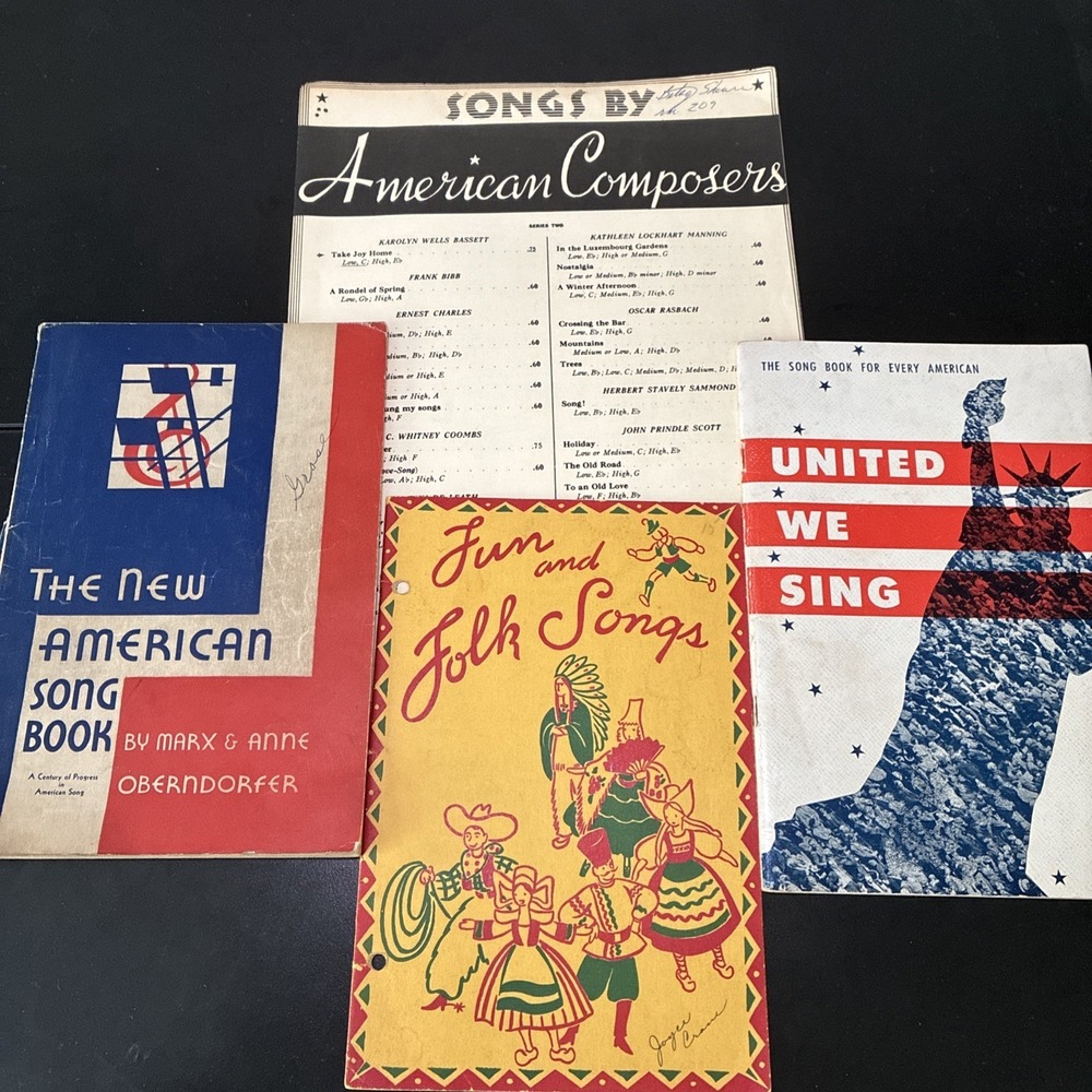 Lot of 4 Vintage American Songbooks And Sheet Music